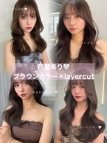 ボタン ハカタ(VOTAN hakata) 【ろみおStyle】ブラウンカラー/前髪/レイヤーカット