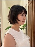 ★黒髪ハッシュカットボブ/ボブレイヤー/縮毛矯正/髪質改善/前髪