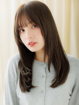 カバーヘア ブリス 川口(COVER HAIR bliss) ダークブラウンハッシュカット前下がりレイヤーロング20代30代X