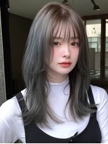ロッソ 大橋店(Rosso)&nbsp;スモーキーグレーの外ハネミディ【大橋】