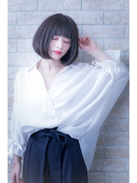 エルデ ナインズ ヘアー スタンド 川口店(elde 9's HAIR STAND) 大人かわいいグレージュひし形シルエットエアリーボブ