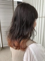ロア 福岡天神本店(LORE) ナチュラル裾カラー☆オレンジ