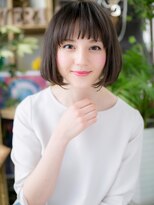 カバーヘア ブリス 戸田公園西口店(COVER HAIR bliss) 甘辛MIXぱっつん前髪の黒髪前下がりボブc3戸田公園20代30代40代!