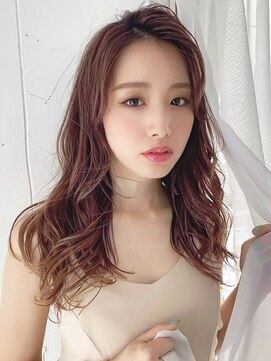 ロンド フィーユ(Lond fille) Chika 韓国風外巻きロングヘア×ショコラピンク