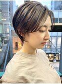 NUDEボブショート前髪なしショート20代30代40代大人ショートボブ