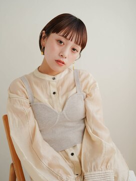 ムク 甲府(muku.) 前髪/ココアベージュ/小顔に見せるヘア/オリーブグレー[甲府駅]