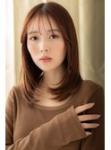 美髪エアーストレート前下がりレイヤーロングZ越谷20代30代40代
