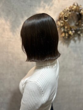 ヘアーワークス ボナ ウニクス店(HAIR WORKS bona) 外ハネミディアムボブ×髪質改善ケア/くびレイヤー/黒髪