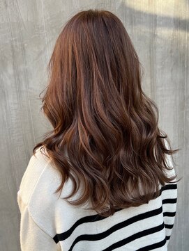 ジプソ 池袋西口(Gypso) デジタルパーマロング コテ巻き風 ピンクベージュ