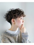 【刈り上げショート】２ブロックパーマ