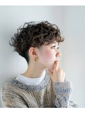 【刈り上げショート】２ブロックパーマ