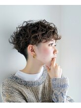 【刈り上げショート】２ブロックパーマ