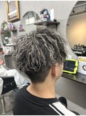 ホワイトメッシュ/ツイストパーマ