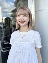 にしはら 美容室&nbsp;【倉地雄介】ミルクティーベージュボブ