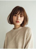 ボブ×オリーブベージュで大人ナチュラルに【夙川/苦楽園】