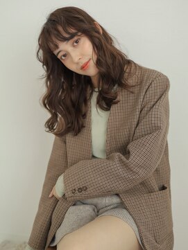 【Sourire江坂】ココアブラウン×ウェーブヘア