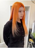 ペールトーンオレンジレイヤーカット