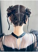 ミディアム大人ガーリーおくれ毛前髪カット_ba575303