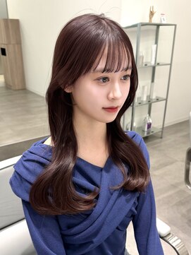 パルス ヨコハマ(PULSE yokohama) ブリーチなしピンクブラウン/レイヤーカット/くびれ巻き/韓国