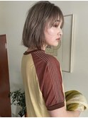 ボブ　ベージュ　ダブルカラー