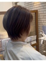 ハピネスフィール 宇治店(Happiness FEEL)&nbsp;丸みショートボブ白髪ぼかし