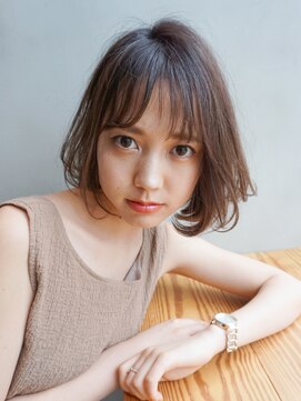 アルバム 銀座(ALBUM GINZA) 大人ボブ_セシルカットココアブラウンフリンジウェーブ_77746