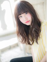 ブルー(BLUE)&nbsp;*CUORE水戸*…オン眉x暖色系カラーゆるふわフリンジウェーブb