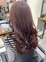 テーマ(Thema) 韓国風レイヤーカット前髪カットピンクブラウンカラー