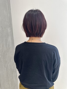 ヨーク(YOKE) YOKE 大人ボブショートボブ切りっぱなしボブ暖色カラーボルドー