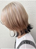 ブラックエンドカラー切りっぱなしボブ