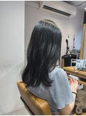 アッシュグレー/アッシュカラー/暗髪/赤み消し/ロング