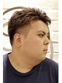 爽やかツーブロ七三アイパーバックパーマ/刈り上げ/30代40代