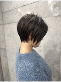 ショートレイヤー、前下がりボブ、アッシュグレージュ【布施】