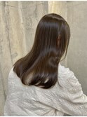 レイヤーカット顔周りレイヤーグレージュブリーチ無し