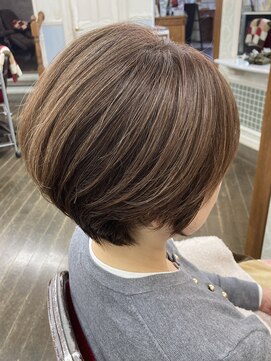 2丁目3番地美容室 脱白髪染めカラー/透明感ブラウン