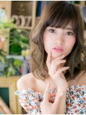 斜めバングフェザーパーマ小顔エアリーミディh4上尾20代30代40代