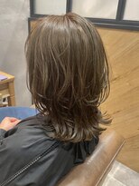 スーリール 博多店(Sourire)&nbsp;オリーブカラー×ふわふわレイヤー