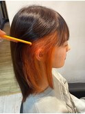ブリーチ1回インナーカラーオレンジ