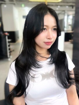 ワン バイ ジ エクト(One by The Ect) 【韓国風ヘア】姫カットレイヤー/韓国風巻き/くすみベージュ