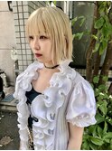 ホワイトベージュボブ