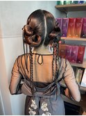 【タイトシニヨン】結婚式銀座お団子タイトヘアセットアレンジ