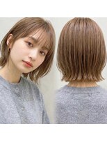 キミトヘアデザインアンドスパ(Kimito Hair design&spa)&nbsp;レイヤーボブ　ミルクティーベージュ　ダークグレージュ　ボブ