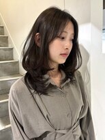 ヨーク(YOKE) 【YOKE】オリーブブラウンミディアムレイヤーハッシュカット