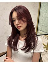 アンドリルム 梅田(&Lillme)&nbsp;ブリーチなしWカラーピンクベージュカラーレイヤー