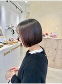 ストレートパーマ縮毛矯正ダークパープル夏ミルクブラウン[用賀]