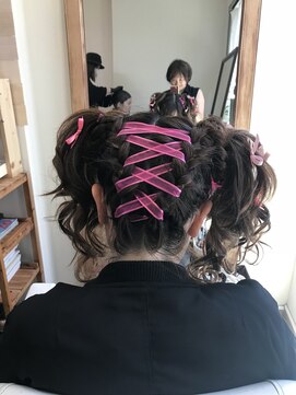ロカット サロン(Roquat Salon) ツインテールリボンアレンジ【ヘアアレンジ　立川/立川南/浴衣】