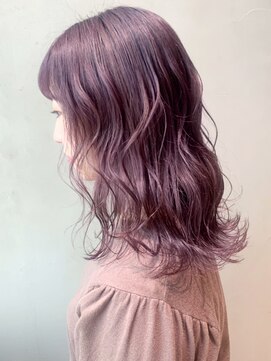 アイティーバイアルバム 八王子店(IT by ALBUM) ラベンダー_Aラインボブマロンベージュかきあげロング _ba319021