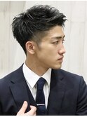 20代30代ビジネスワイルドアップバングツーブロック刈り上げ