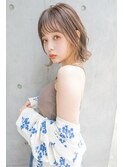 ミディアムヘアデザインカラー暗めカラーフェイスフレーミング
