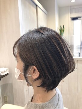 サイン(SIGN) 前髪あり大人ショートボブ・30代40代50代・江渡裕司/毛先パーマ